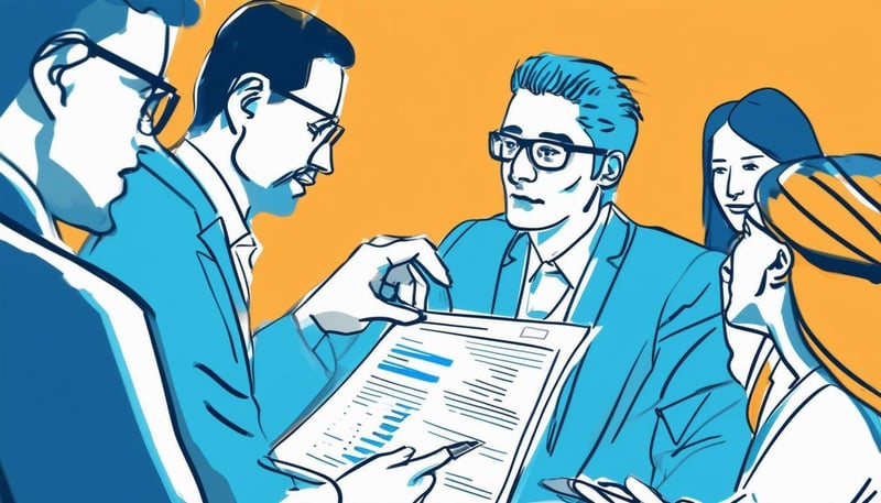 Image Suggestion Image of a manager reviewing performance reports with a team-1