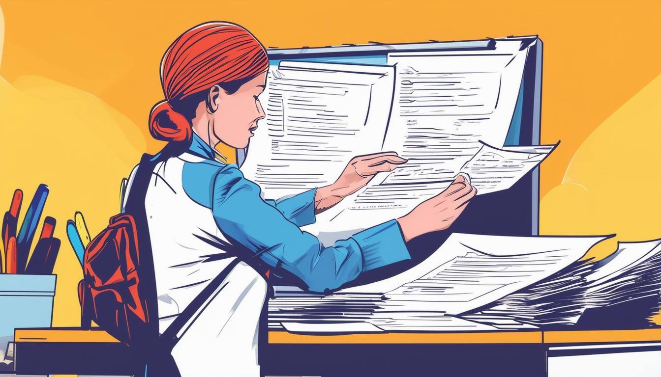 Image of HR admin sorting through digital employee records