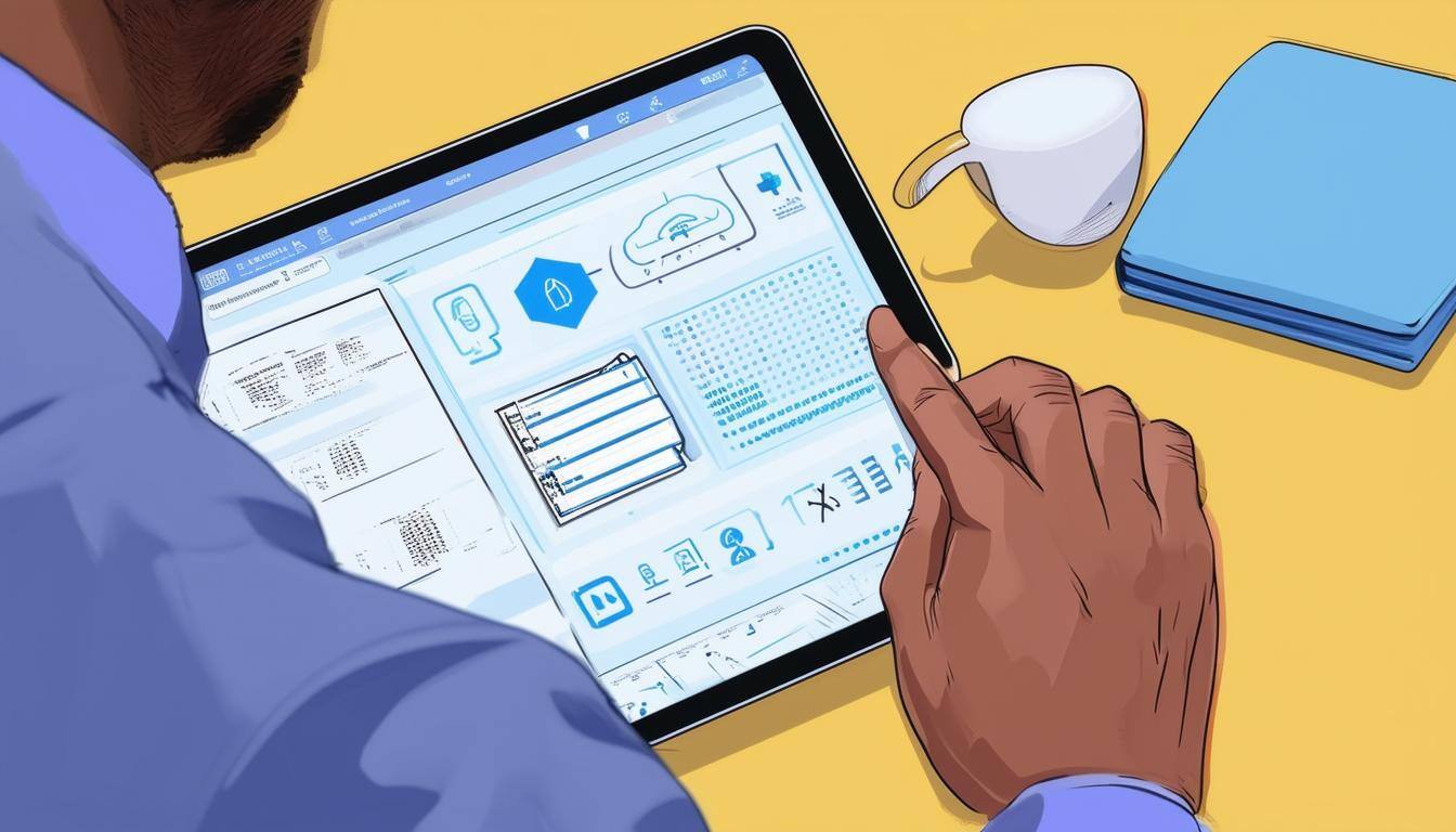 Image of a business professional accessing remote support tools on a tablet