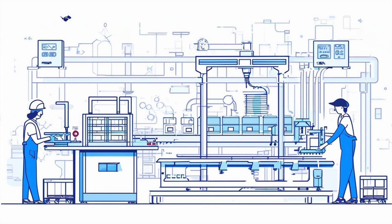Image of a factory with products being assembled, illustrating the manufacturing phase of the supply chain