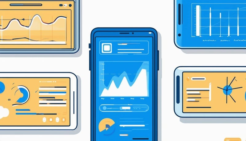 Image of a smartphone displaying a dashboard