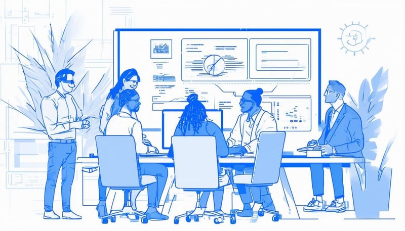 Image of a team collaborating on IT strategies in a modern workspace-3
