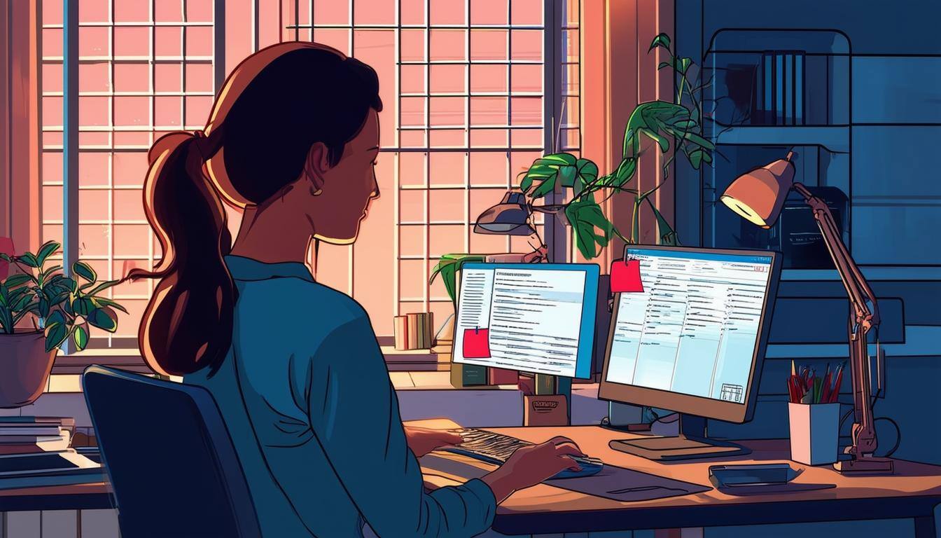 Image of a virtual assistant managing tasks from a home office