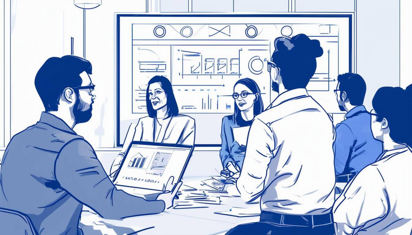 Image of employees in a training session learning new omnichannel tools